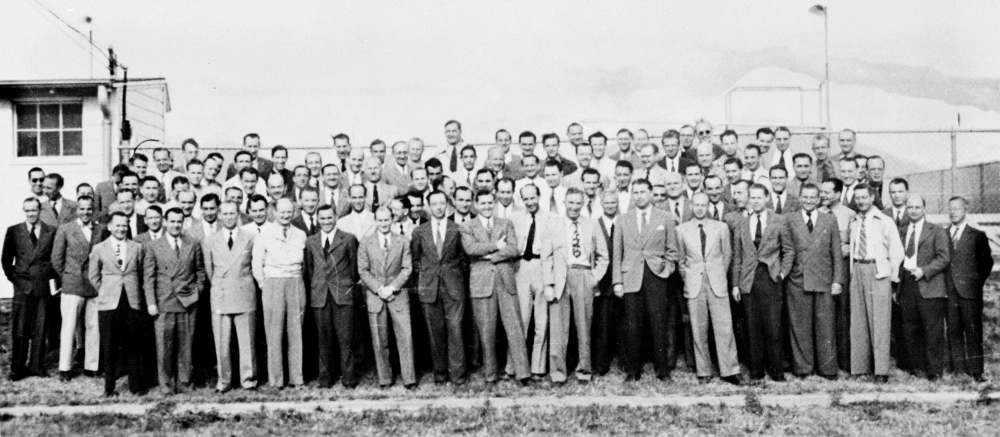 Project Paperclip team at Fort Bliss, Texas, composed of 104 German rocket scientists.